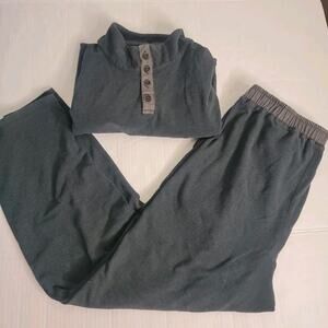 Carbon 2 Cobalt Fleece Matching Set Mens SZ Large Knit Thermal Gray